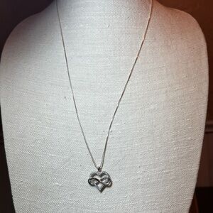 Elegant Sterling Silver Infinity Heart Necklace 925